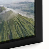 Extra large framed canvas of a textured, colorful Costa Rican landscape, ideal for living room decor.