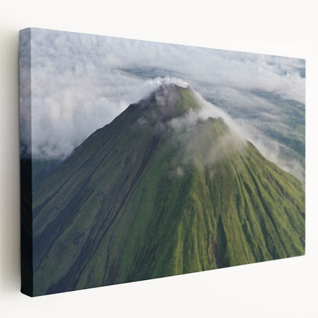 Large stretched canvas featuring a detailed landscape of Central America with lush greenery and vibrant blue skies.