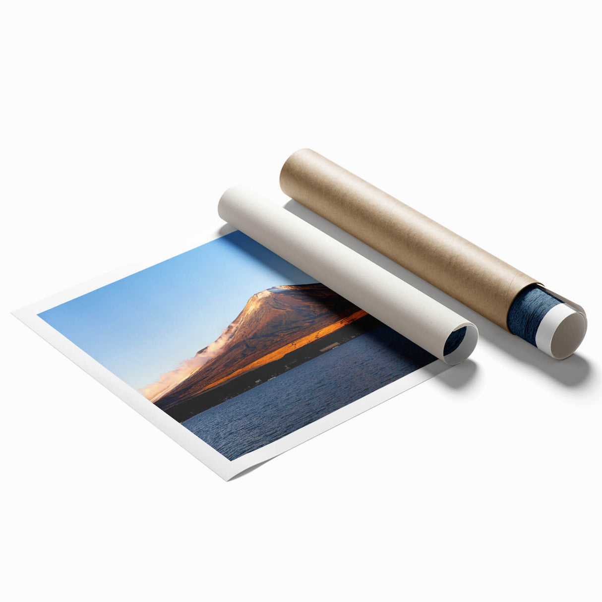 Extra large rolled print featuring a serene floral scene in soft pastel shades.