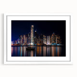 Abstract art print of Central American scenery in muted earth tones, framed with a white mat, suitable for dining room decor.