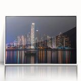 Art deco poster of Panama scenery in acrylic, framed in white, ideal for modern nursery wall art.
