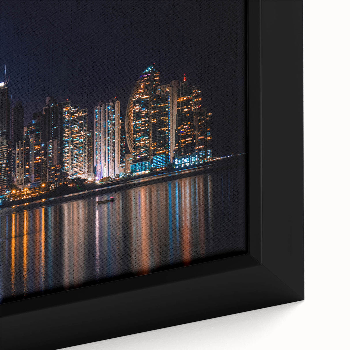 Extra large framed canvas featuring a textured, colorful depiction of a Central American scenery.