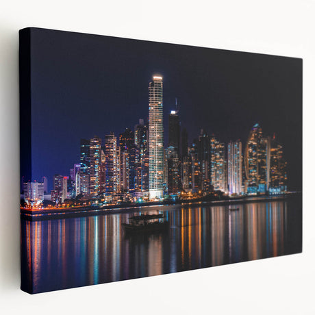 Panama landscape on stretched canvas, featuring lush green scenery and a vibrant blue sky, suitable for kitchen wall art.