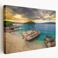 Large stretched canvas depicting a scenic Albanian landscape in natural hues, ideal for kitchen wall art.