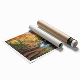 Extra large rolled print featuring a floral scene in soft pastel shades.