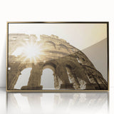 Art deco poster of a Croatian landscape in muted gold and blue tones, acrylic framed, ideal for modern art wall decor.