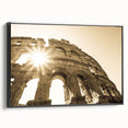 Black and white framed canvas of a Croatian landscape, ideal for bedroom wall decor.