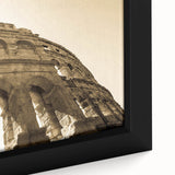 Extra large framed canvas featuring a textured black wall art of a colorful Croatian scenery, ideal for living room decor.