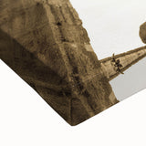 Large art of a black and white Croatian landscape on stretched canvas, ideal for bedroom wall decor.