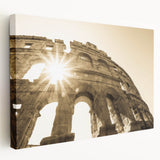 Large art depicting a Croatian coastal scene in muted earth tones on stretched canvas, ideal for kitchen wall art.