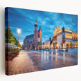 Prague cityscape on stretched canvas featuring earthy tones, ideal for kitchen wall art.