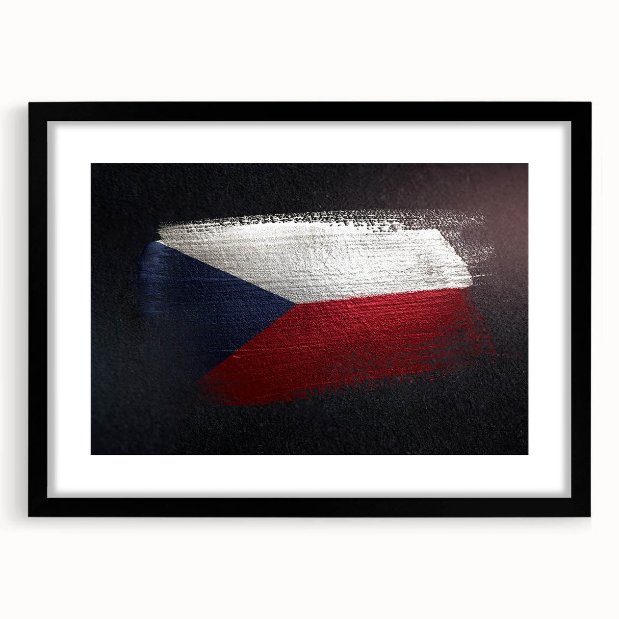 Abstract art print of a Czech Republic scenery in vibrant colors on a textured, extra large canvas.