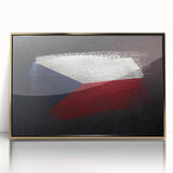 Art deco poster of a Czech Republic scenery in gold framed acrylic, suitable for modern nursery decor.