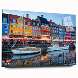 Large abstract wall art of a European scenery in Denmark on acrylic glass, suitable for bedroom or dining room decor.