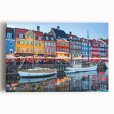 Black and white stretched canvas of a serene Danish landscape, ideal for kitchen wall art or bedroom ambiance.
