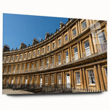 Large abstract wall art of Bath, England in muted watercolor tones on acrylic glass.