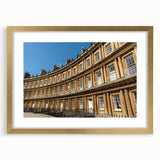 Abstract art print of Bath, England, in muted gray and gold tones on a framed canvas, suitable for dining room decor.