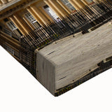 Black and white landscape art painting of Bath, England on large stretched canvas, suitable for bedroom wall decor.