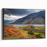 Black and white landscape art painting of Cumbria, England on framed canvas, suitable for bedroom wall decor.