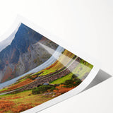 Extra large wall art of line art flowers in muted earth tones on rolled canvas, suitable for large living room decor.