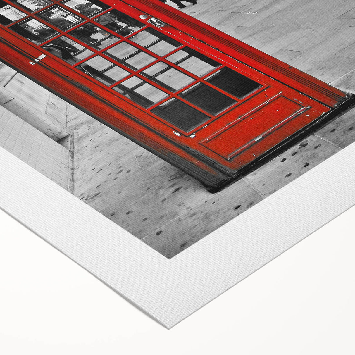 Art deco poster of London skyline in monochrome shades on rolled canvas, suitable for dining room wall art.