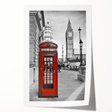 Extra large rolled print of a London scenery with vibrant floral art.