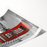 Extra large wall art featuring line art flowers in muted pastel shades on a rolled canvas.