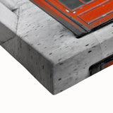 Black and white landscape art painting of London on stretched canvas, ideal for bedroom wall decor.