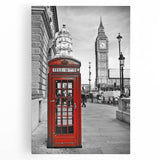 Black and white stretched canvas of London scenery, ideal for kitchen wall art or bedroom ambiance.