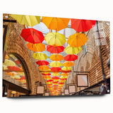 Acrylic print of Piccadilly, England with vibrant street scene colors, ideal for dining room decor.