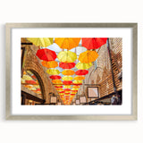 Extra large framed wall art depicting an abstract rendition of Piccadilly, England in textured silver tones.