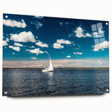 Acrylic print of a European landscape in muted earth tones, ideal for dining room decor.