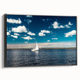 Black and white framed canvas featuring a vintage-style Estonian landscape, ideal for bedroom decor.