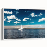 Vintage poster art of a European Estonian scenery on a large framed canvas, featuring colorful art with black accents.