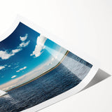 Extra large wall art featuring line art flowers in soft pastel shades on a rolled print.