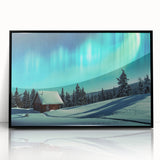 Large abstract wall art of a European Finnish landscape in black and white on a framed acrylic.