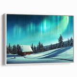 Vintage poster art of a European Finnish landscape on framed canvas, featuring colorful art in extra large size.