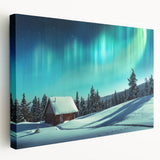 Scenic view of a European town in Finland depicted in muted watercolor tones on a stretched canvas.