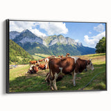 Black and white landscape art painting of the French Alps on a framed canvas, ideal for bedroom wall decor.