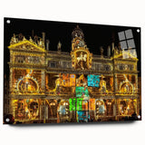 Acrylic print of Lyon, France scenery in muted earth tones, ideal for dining room decor.