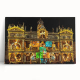 Black and white large art print of Lyon scenery on stretched canvas, ideal for kitchen wall art.