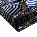 Black and white landscape art painting of Nice, France on stretched canvas, ideal for bedroom wall art.