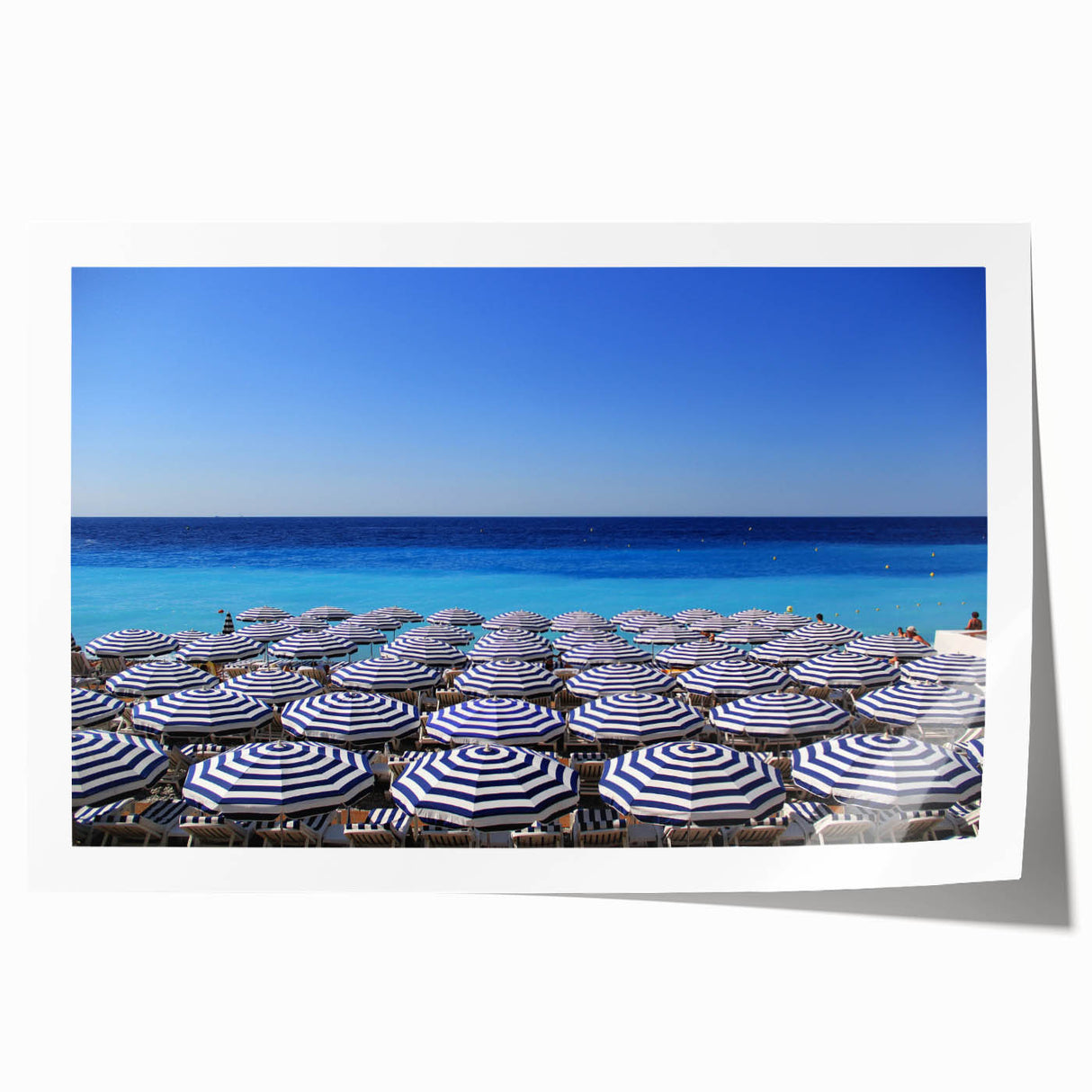 Extra large rolled print of a scenic Nice, France landscape with vibrant floral elements, ideal for art wall dining room.