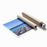 Extra large rolled print of a serene Nice, France scenery in muted pastel colors.