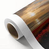 Art Deco poster of Normandy, France, in muted blue and green tones on rolled canvas, ideal for nursery wall art.