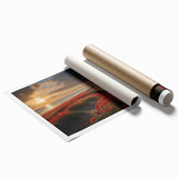 Extra large rolled print of Normandy scenery with vibrant floral elements, ideal for classy bathroom wall art.