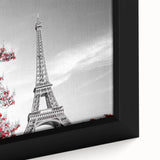 Extra large framed canvas featuring a textured, colorful Parisian street scene on a black background.