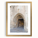 Abstract art print of Provence scenery in muted earth tones on a framed canvas, ideal for dining room decor.