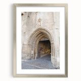 Extra large abstract art print of Provence scenery in textured silver frame, ideal for living room decor.