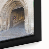 Close-up of extra large framed canvas depicting a textured, colorful Provencal landscape, ideal for living room decor.